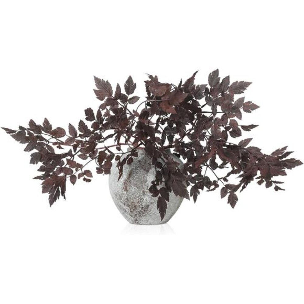 Artificial Fall Leaf Stems Faux Plum Spray Autumn Floral Branch Home Decor Set